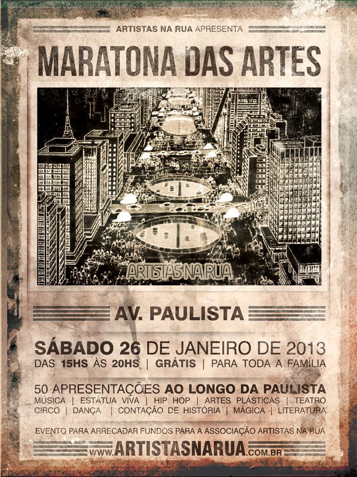 Maratona das Artes ocupa Avenida Paulista no fim de semana de aniversário da cidade